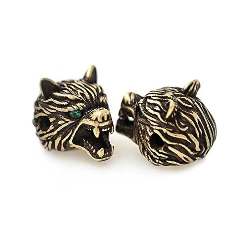 Magic fish Cubic Micro Pave CZ Bead Southbeat bronze wolf head men's bracelet jewelry beads DIY 11 X14 mm paracord | Украшения и