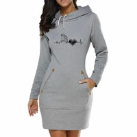 long dress hoodies for women horse love letters print sweatshirt femmes harajuku hoodies women sweatshirts hoody