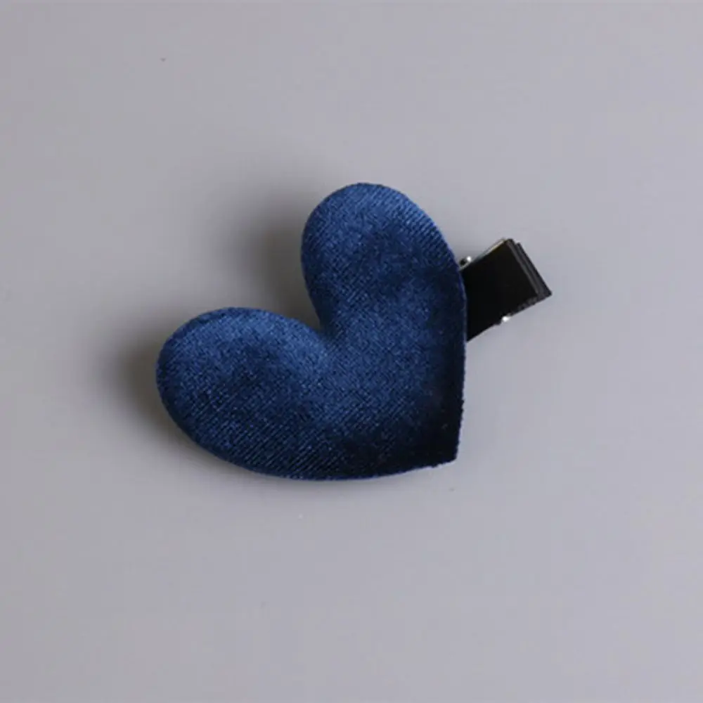 blue 2 шт. новые винтажные бархатные милые заколки в Корейском стиле в форме сердца заколки для волос модная шпилька для волос женские аксессуары для волос дропшиппинг - Цвет: blue
