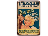go west young man 1936 old furn metal tin signs movies home decor for garden 8x12 inches