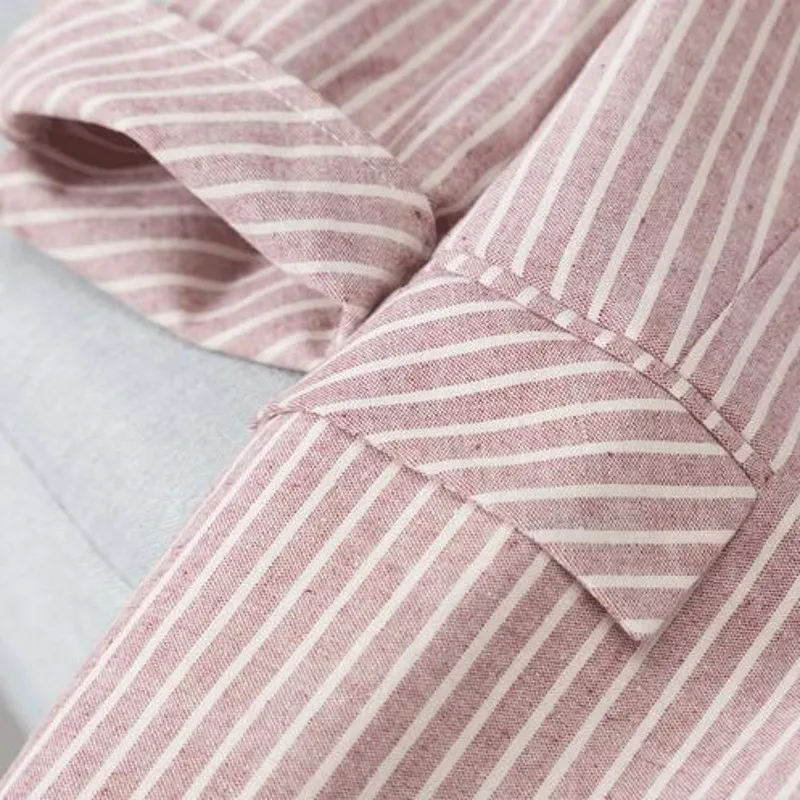 Женский Тонкий Блейзер в полоску из хлопка и льна повседневный приталенный на