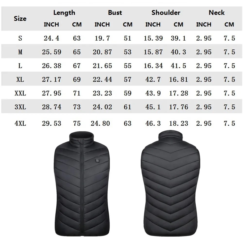 Мужской зимний жилет с электроподогревом USB-подогревом теплая зимняя куртка из