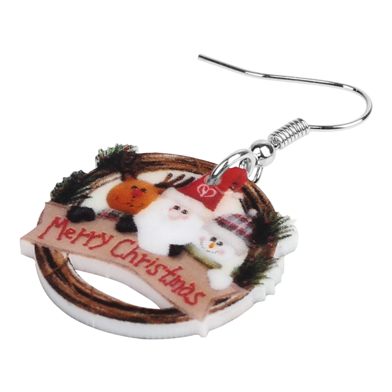 Акриловые украшения Bonsny в виде Санта-Клауса оленя снеговика круглые