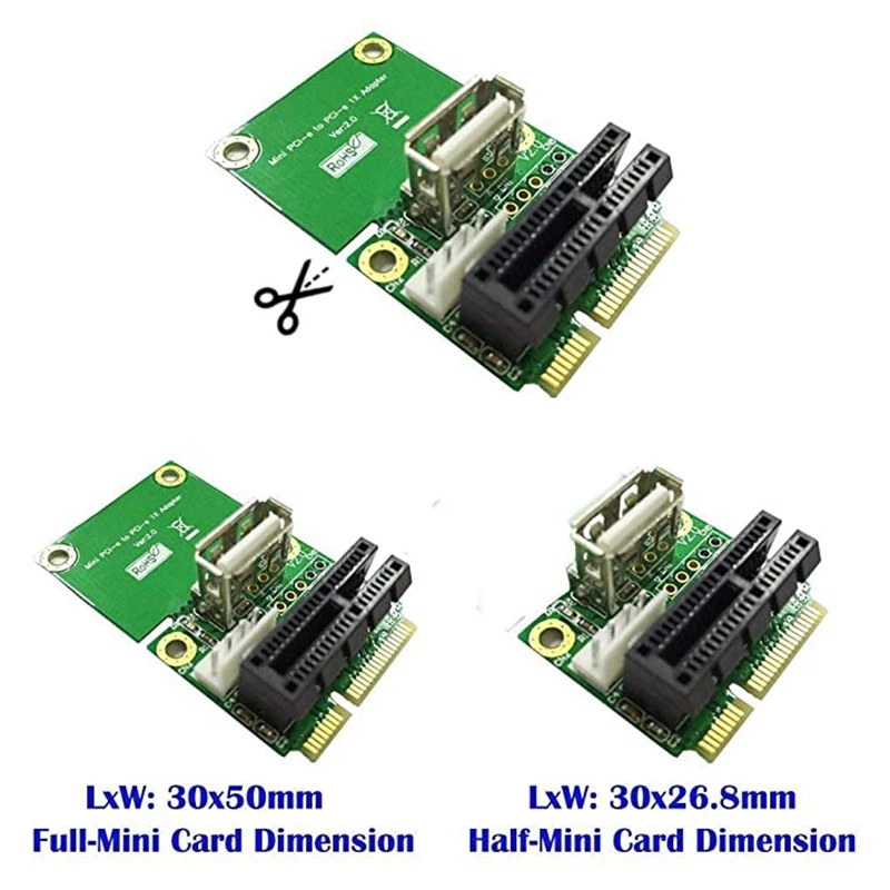 Мини PCI E к Pci Express 1X переходная карта с USB адаптером интерфейса 4-контактный