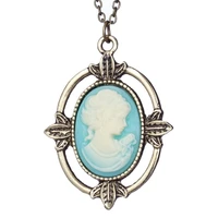 the vampire diaries necklace vintage katherine beauty head pendant fashion retro jewelry for men and women