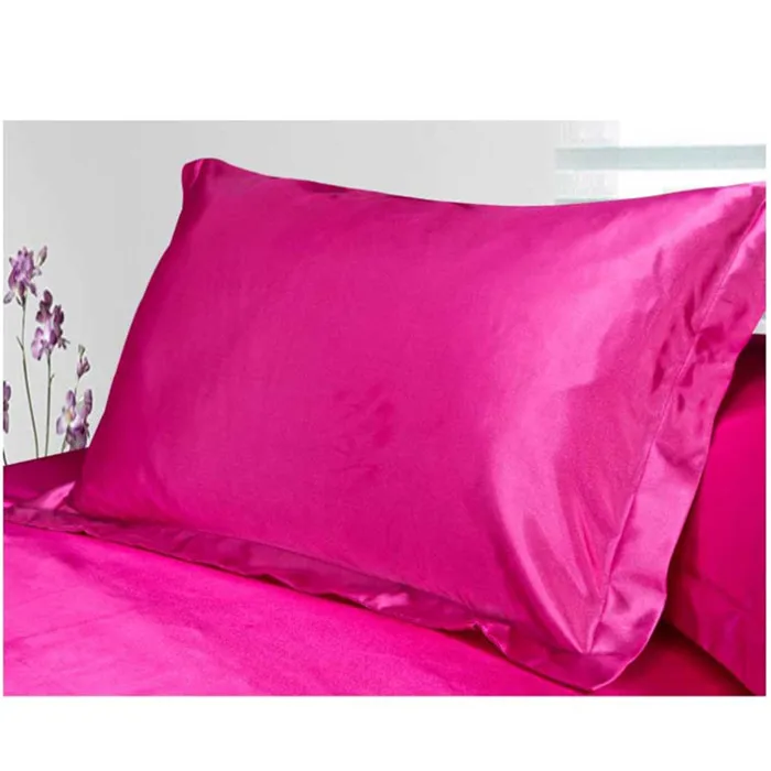 Rose Red 50*70 см сплошной шелк цвета атласная наволочка мульти Цвет из ткани, имитирующий шелковая подушка queen Стандартный один наволочки Декор для дома - Цвет: Rose Red