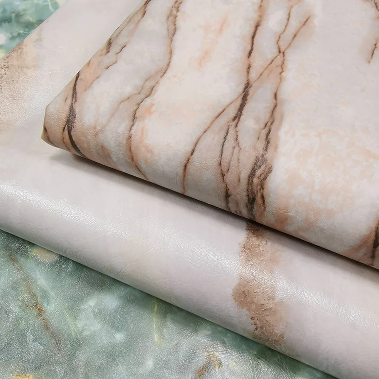 

PVC Faux Leather Marble Print Make Up Bag Fabric Soft Bag Background Wall Decorative Leather Fabrics for Furniture Cloth