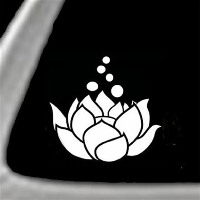 Цветок лотоса Белый 5 дюймов Виниловая наклейка/наклейки наклейки на грузовики