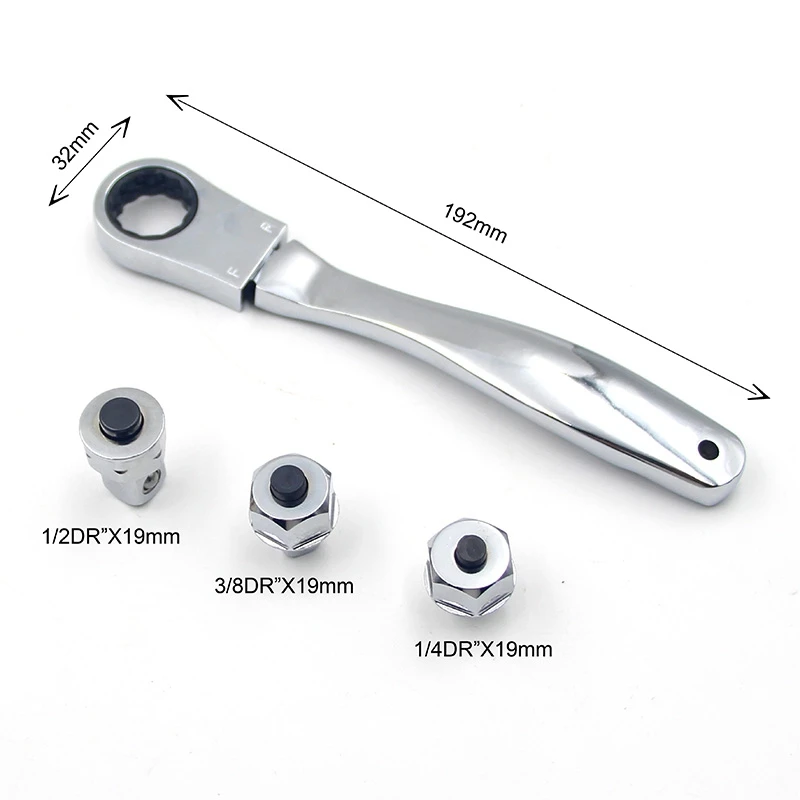 

Hot Sale 3-In-1 Stainless Steel Ratchet Wrench 180 Degree Free-Rotating Multi-Function Movable Head Ratchet Wrench, 1/4, 3/8, 1/