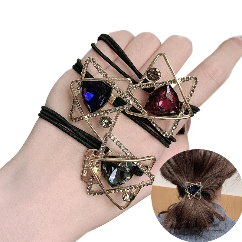 

Hair Accessories for Girls Elastic Band Made of Hair, Irregular Geometric Shape Pentagram Hair Band Rhinestone Elastic Hair Band