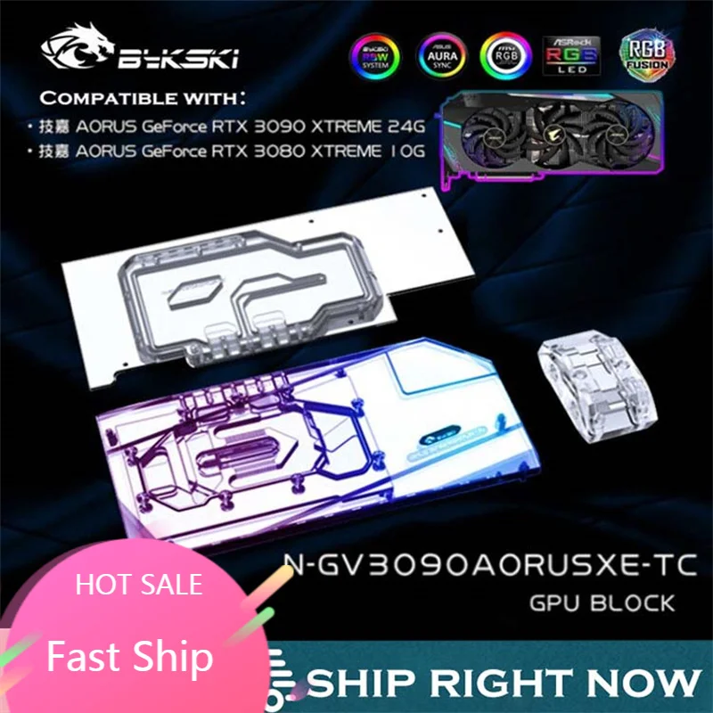 Блок материнской платы Bykski N GV3090AORUSXE TC для GiGabyte AORUS RTX3080 3090 XTREME VRAM|Жидкостные
