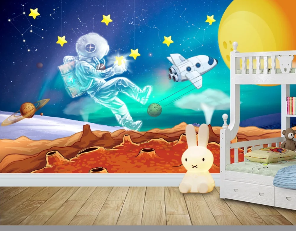 Пользовательские 3D фотообои Фреска Фэнтези Космос астронавт фон стены Детская