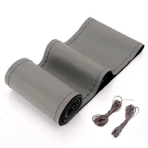 

Автомобильный чехол на руль из искусственной кожи, оплетка на руль, авточехол с иглой и нитью, аксессуары для интерьера