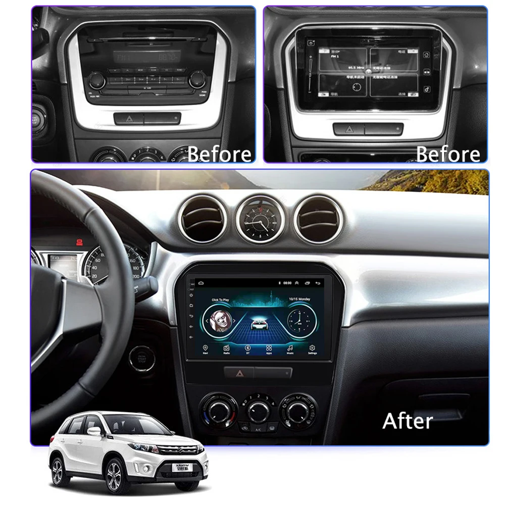 Автомагнитола для Suzuki Vitara 2015 2016 2017 мультимедийная система GPS навигация Поддержка