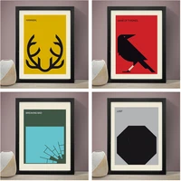tv series retro posters and prints nordic minimalism abstract antlers paper clips canvas paintings home decor living room