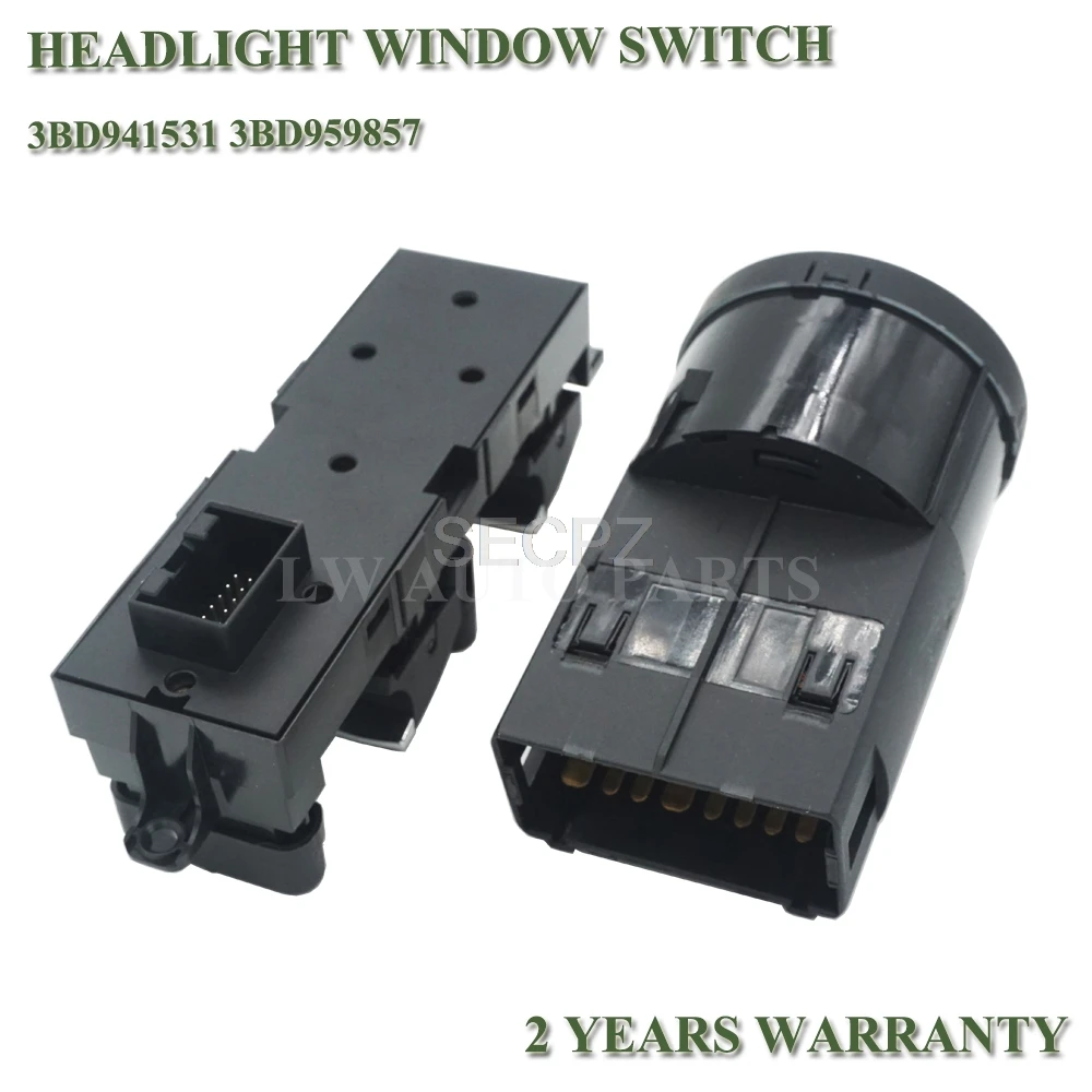 

High Quality Master Window Headlight Switch For VW Jetta Golf Bora MK4 Passat B5 1998 - 2005 3BD959857 3BD941531