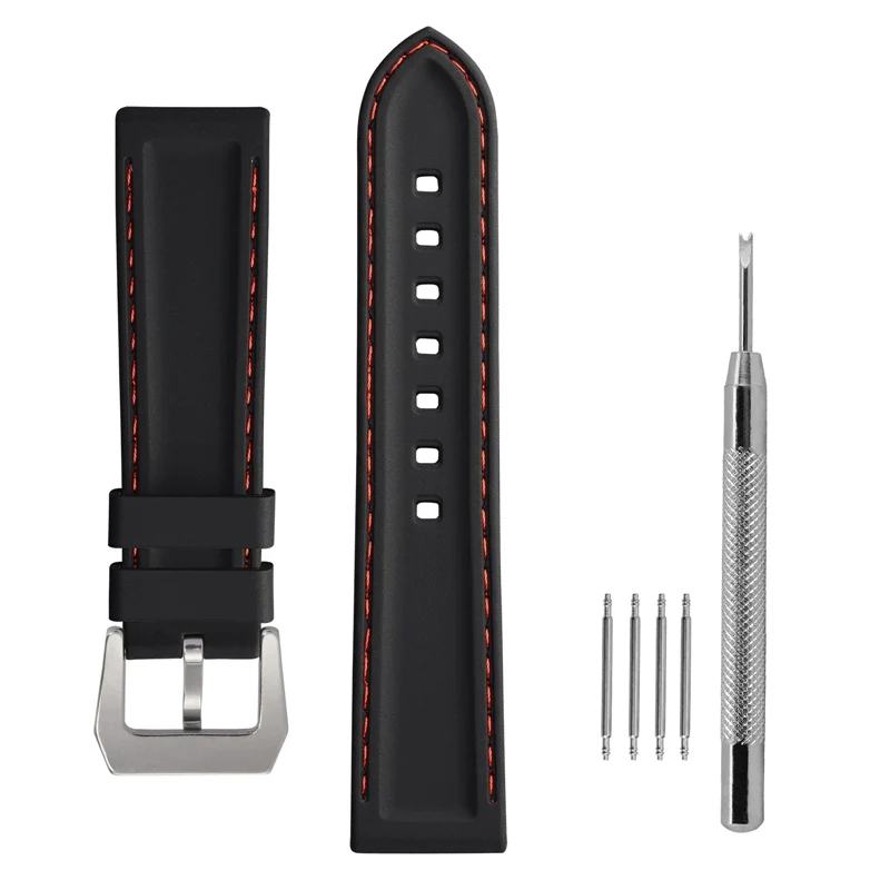 Anbeer Siliocne Watchband Men Diving Rubber Replacement Bracelet 18mm 20mm 22mm 24mm Blue Wristband