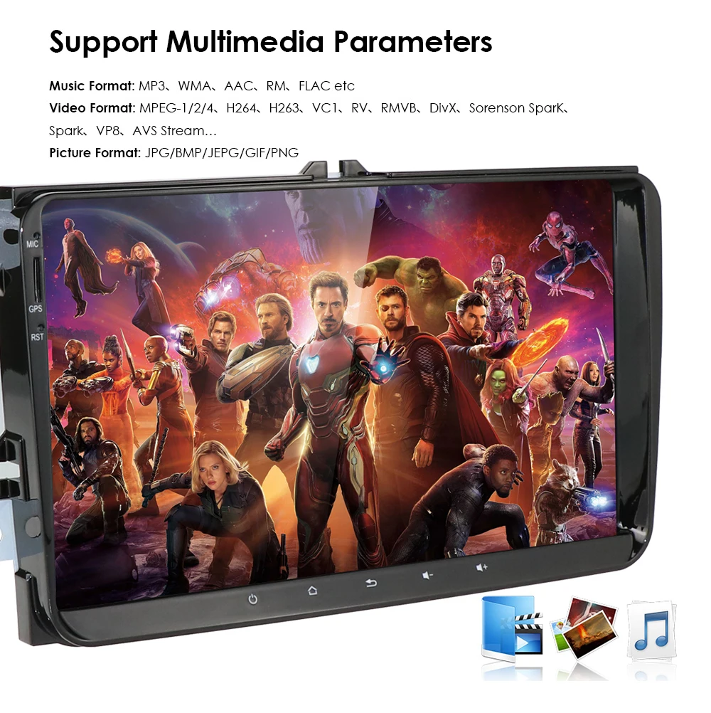 Android 9,0 9 дюймов 2 Din 4G ram 32G rom gps Радио стерео для V W passat golf 4 5 tiguan polo skoda fabia CC DAB wifi BT CAM