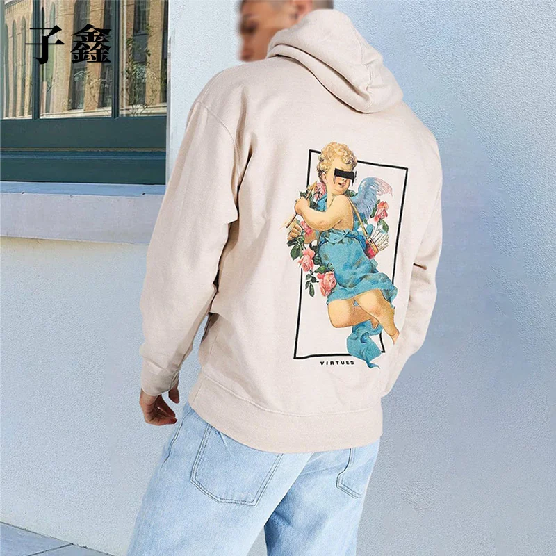 Осенний мужской Свободный Топ, модный Повседневный свитер с капюшоном, Мужское пальто