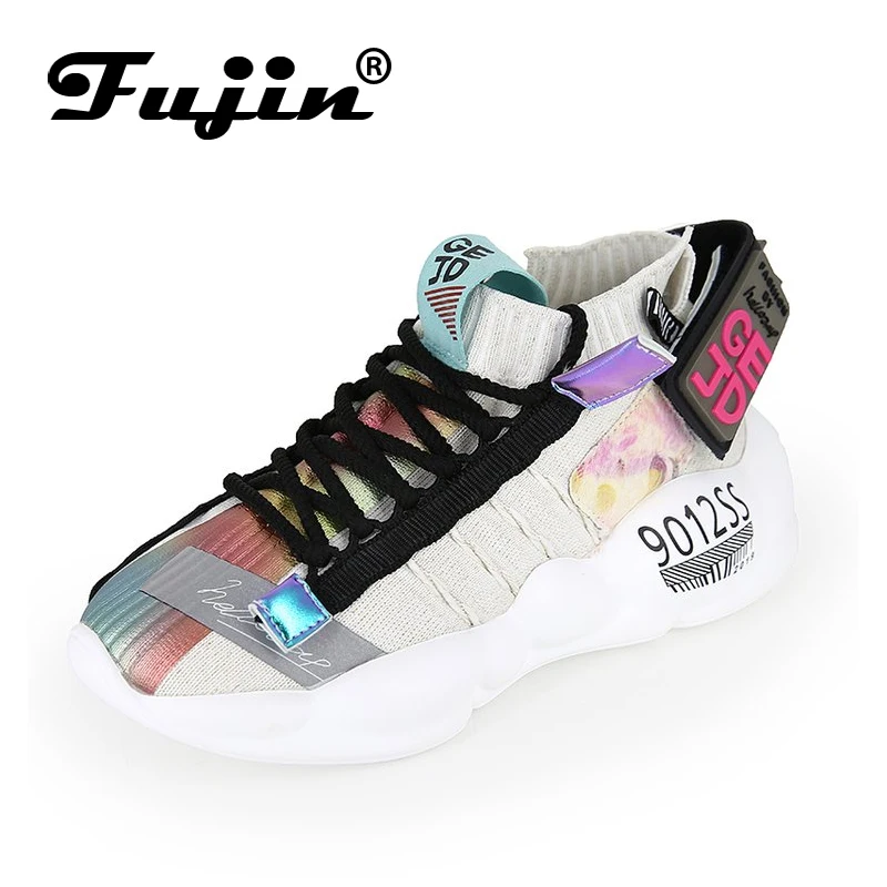 Женские кроссовки на вулканизированной платформе Fujin дышащие весну и осень