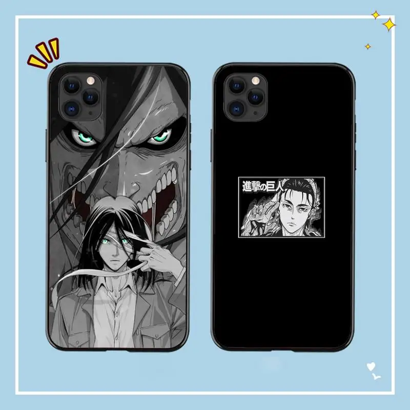 YNDFCNB Eren Jaeger Attack On Titan Phone Case for iPhone 11 12 13 mini pro XS MAX 8 7 6 6S Plus X 5S SE 2020 XR cover