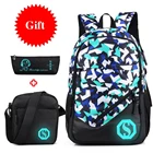 Популярные школьные ранцы из ткани Оксфорд для мальчиков, 3 шт.компл., школьные ранцы для подростков, студенческие сумки для книг, школьные ранцы для девочек