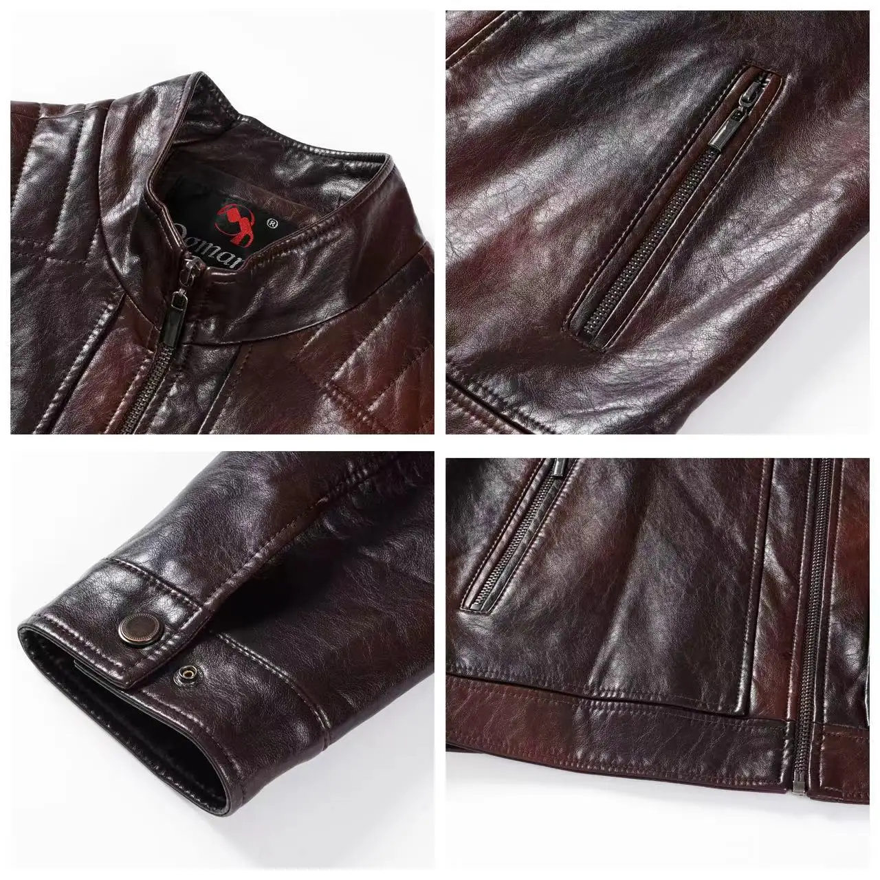 New Men's Leather Jacket PU Coat Men's Fashion Casual Man Apparel High Quality Autumn Winter Clothing OGMANDO860