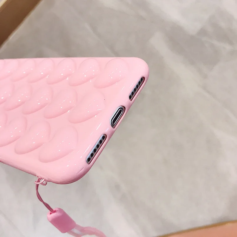 3D Любовь Сердце-Шап чехол для iPhone X XS Max XR мультфильм Чехлы 7 8 6 6S Plus Мягкий ТПУ