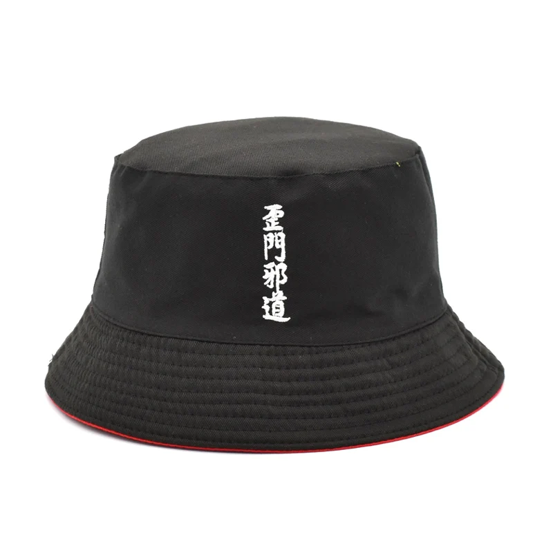 MIACAWOR китайские слова вышивка Панама шапки двусторонние унисекс хлопок летняя