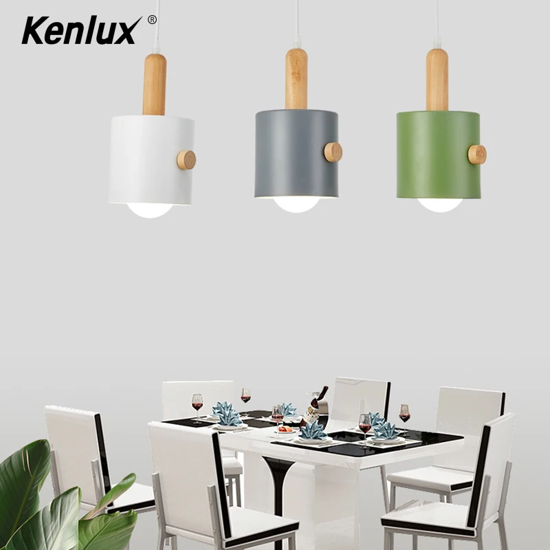 Дизайнерские скандинавские деревянные подвесные светильники E27 цветная