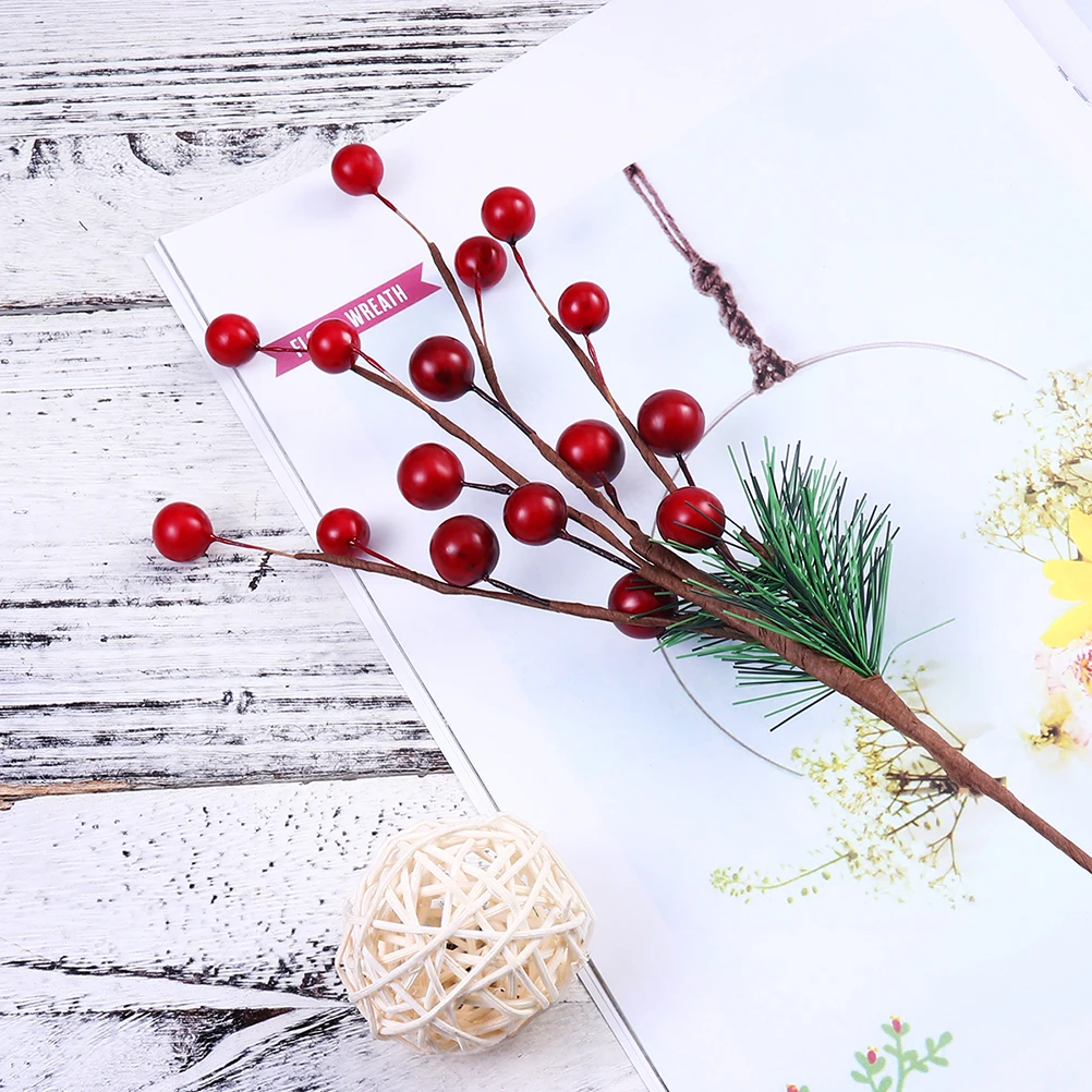6 шт. рождественские ягоды орнамент искусственные растения поддельные цветы