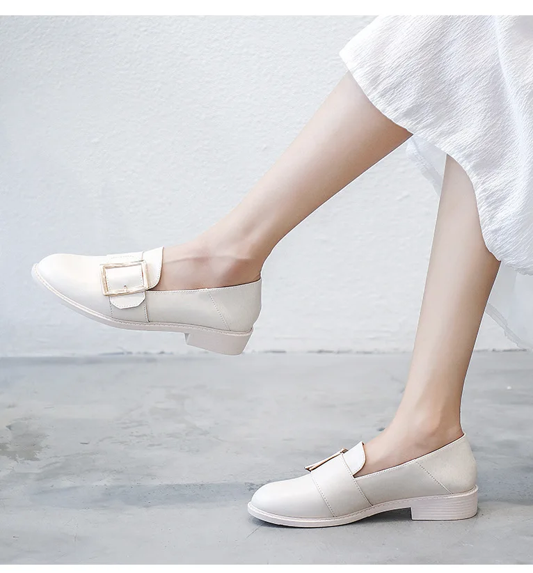 Women's Model British College Style Retro All-match Flat Square Buckle Shoes Womens Shoes Shoes Women Shoes Woman Sandalie