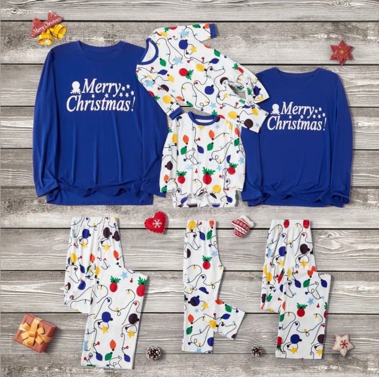

Matching Family Outfits Christmas Pyjamas Long Sleeves And Cartoon Print Homewear Set Cartoon Print Pajamas Parent-child Wear