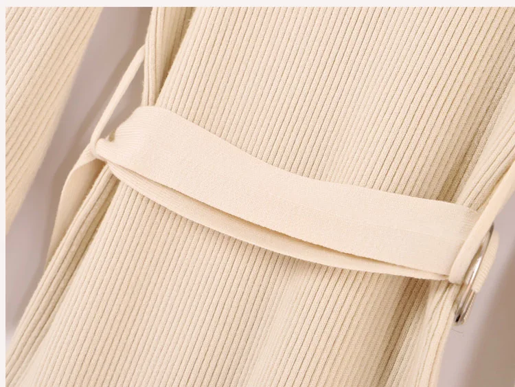 

Knitted Sweater Dress Women 2020 Autumn Winter Long Sleeve Slim Bodycon Korean Style Ladies Knitting Dresses Female With Belt