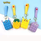 Новые игрушки покемон Push-Pop, попет, Пикачу, Стич, Kawaii, сжимаемая монета, кошелек, мультяшная сумка, брелок для декомпрессии