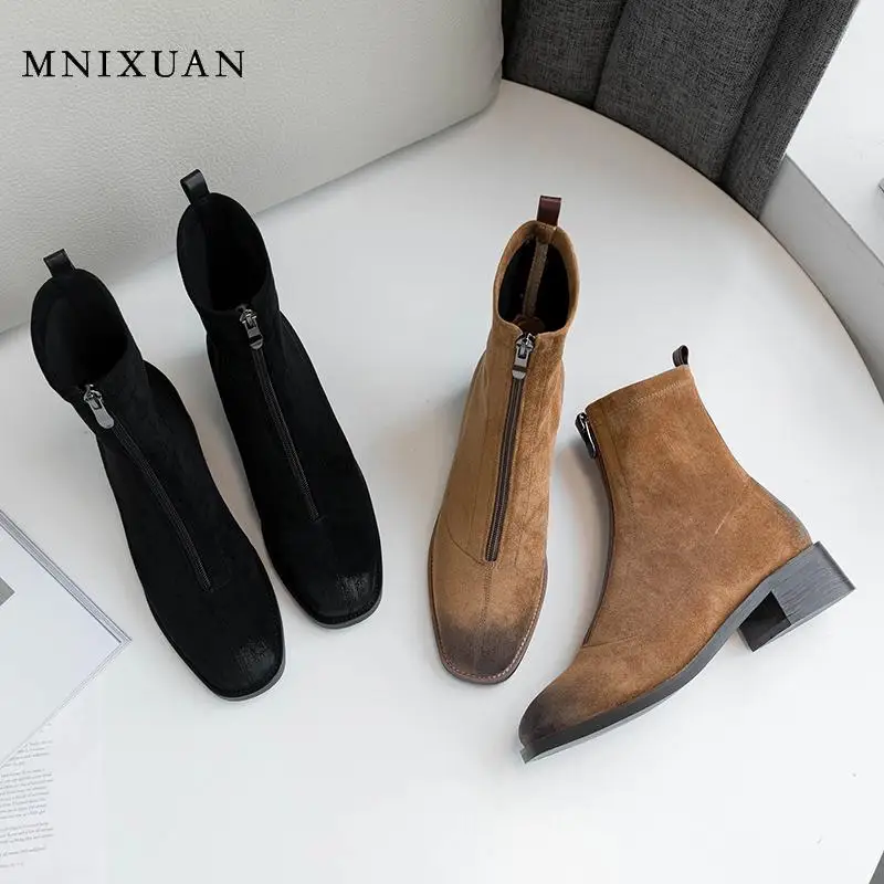 MNIXUAN/ботинки в западном стиле коллекция 2019 года сезон осень-зима модная женская