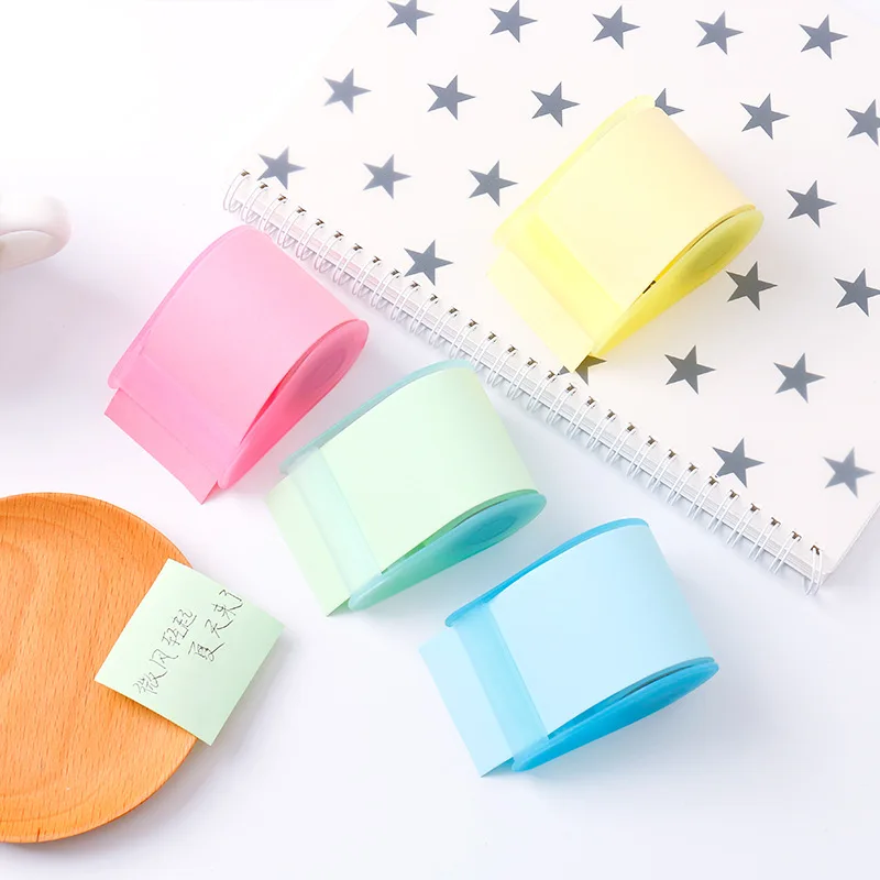 

1Pc Cute Paper Sticker Memo Pad Roll Stationery Mini Office Sticky Notes Message Paper for Office Party Label Note Papers