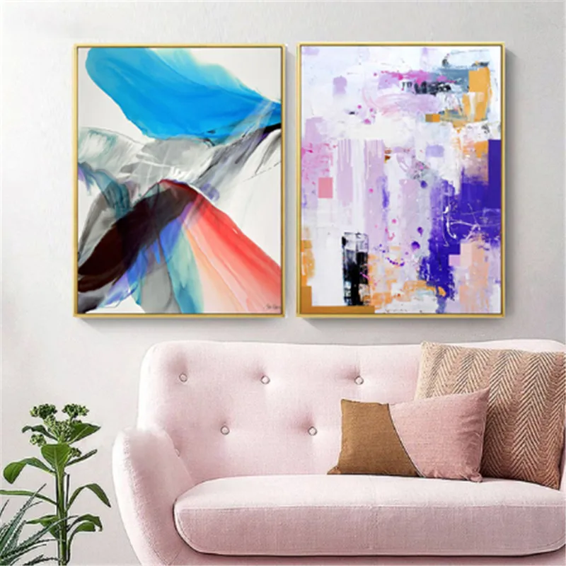 Abstract Watercolor Creative Fusion Picture Canvas Home Decorative Paintings For Living Room Nordic Artistic Posters Print | Дом и сад