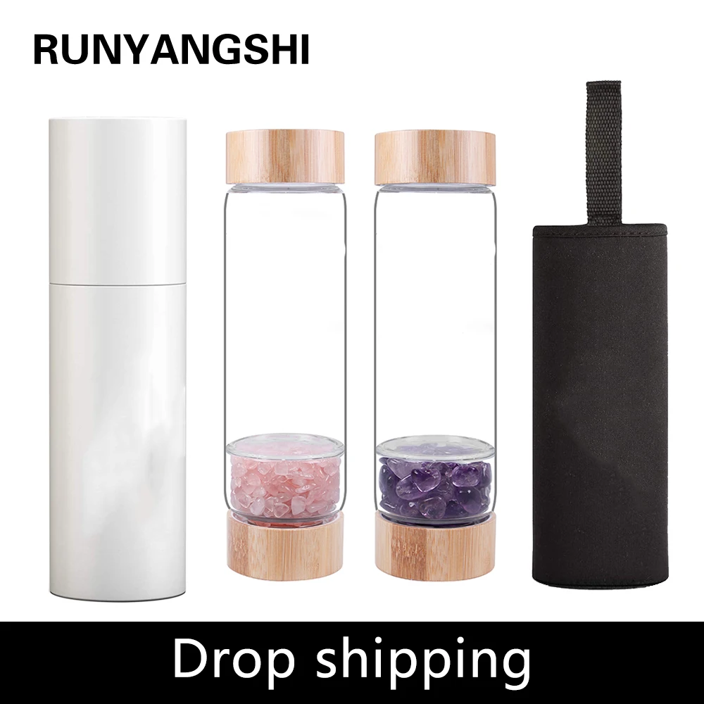 Прямая поставка бутылка для воды с натуральным кристаллом исцеляющее елисир