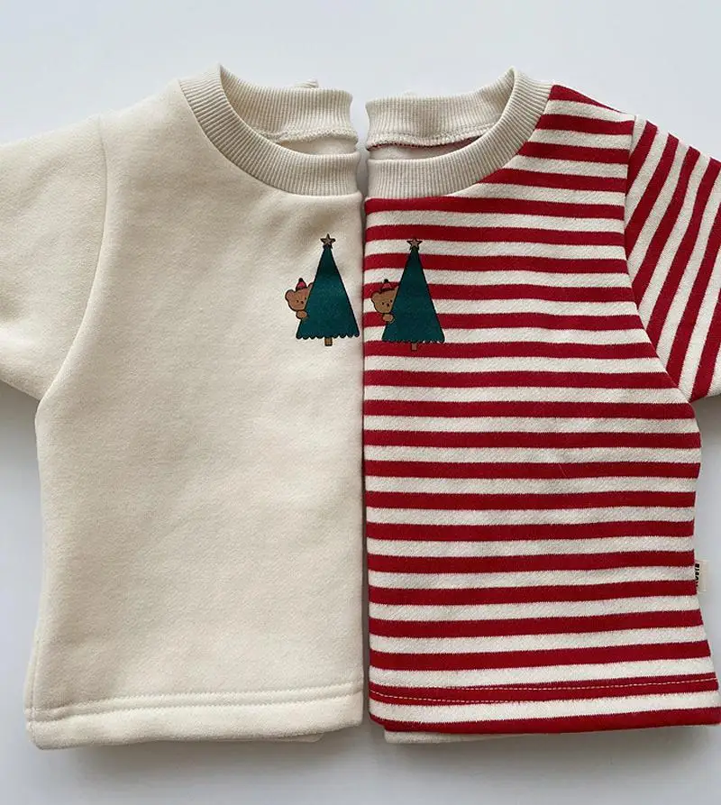 

2020 Autumn Winter Fleece Sweater For Baby Boys Warm Christmas Tops Christmas Tree Sweatshirt For Children Baby Girls Clothes