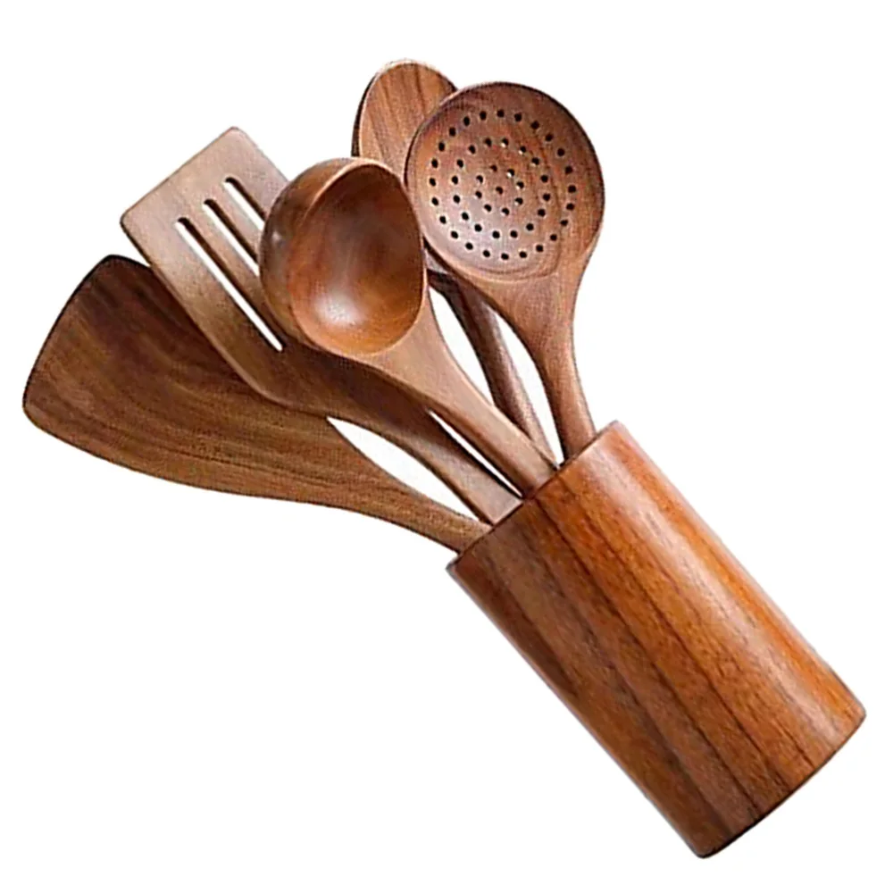 

1 Set of Kitchenware Slotted Scoop Stir-frying Spatula with Bucket (Coffee)