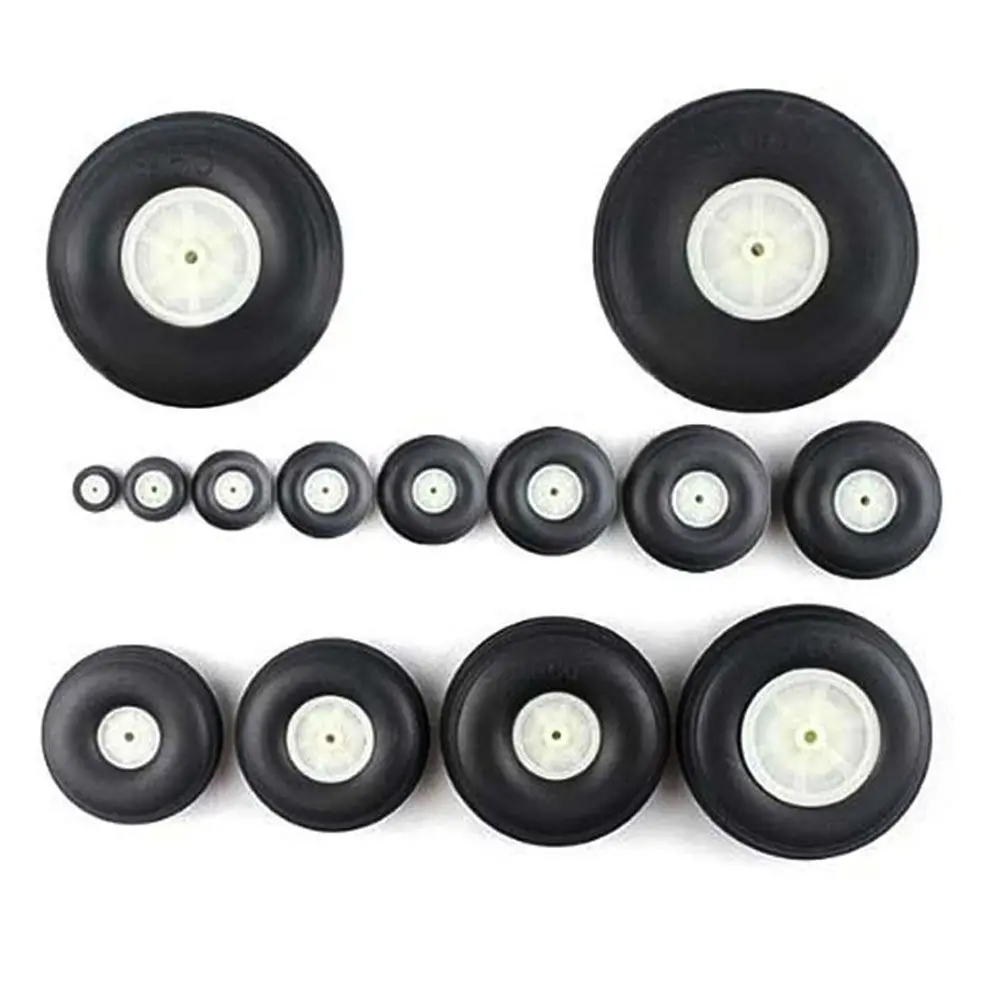 1Pair Hot Sale 1" - 3"Inch Quality Rubber PU Tail Wheel Plastic Hub RC Airplane Replacement Wheel Plane Toy Parts Accessories