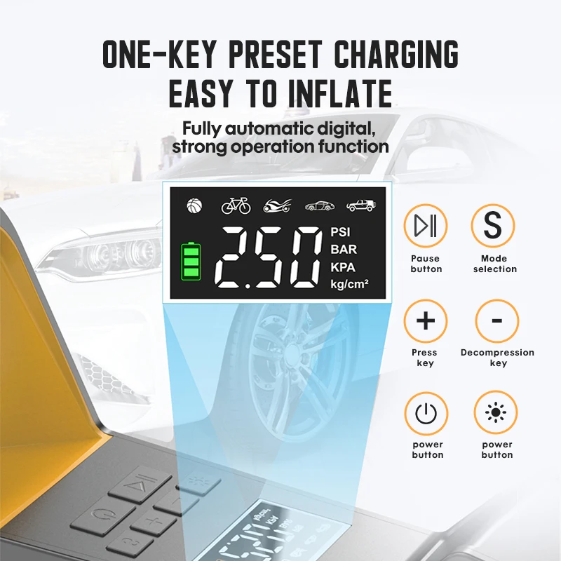 Насос надувной 4 в 1 воздушный компрессор светодиодный светодиодсветильник кой