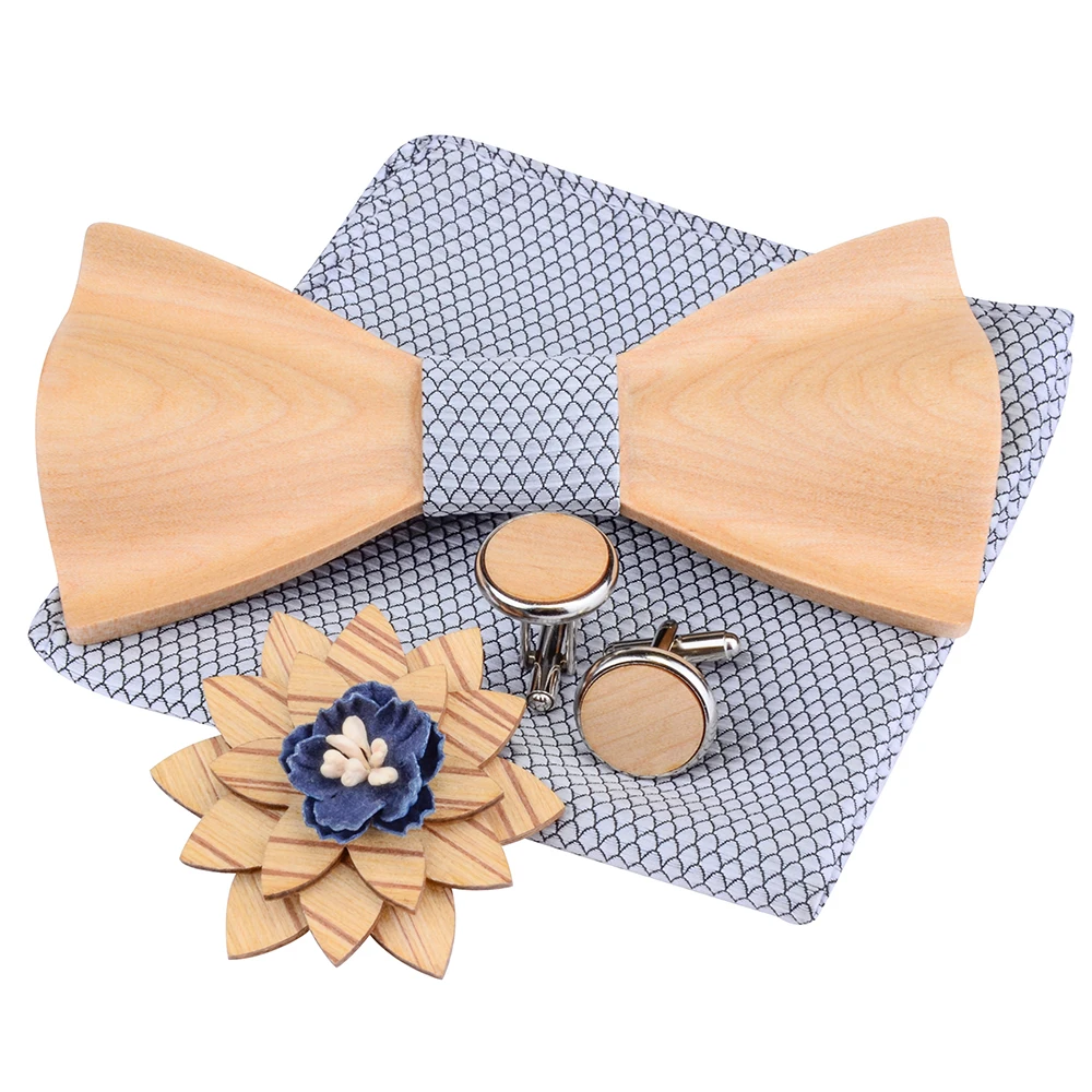 Новые 3D цветочные деревянные галстуки-бабочки для мужчин деревянная бабочка