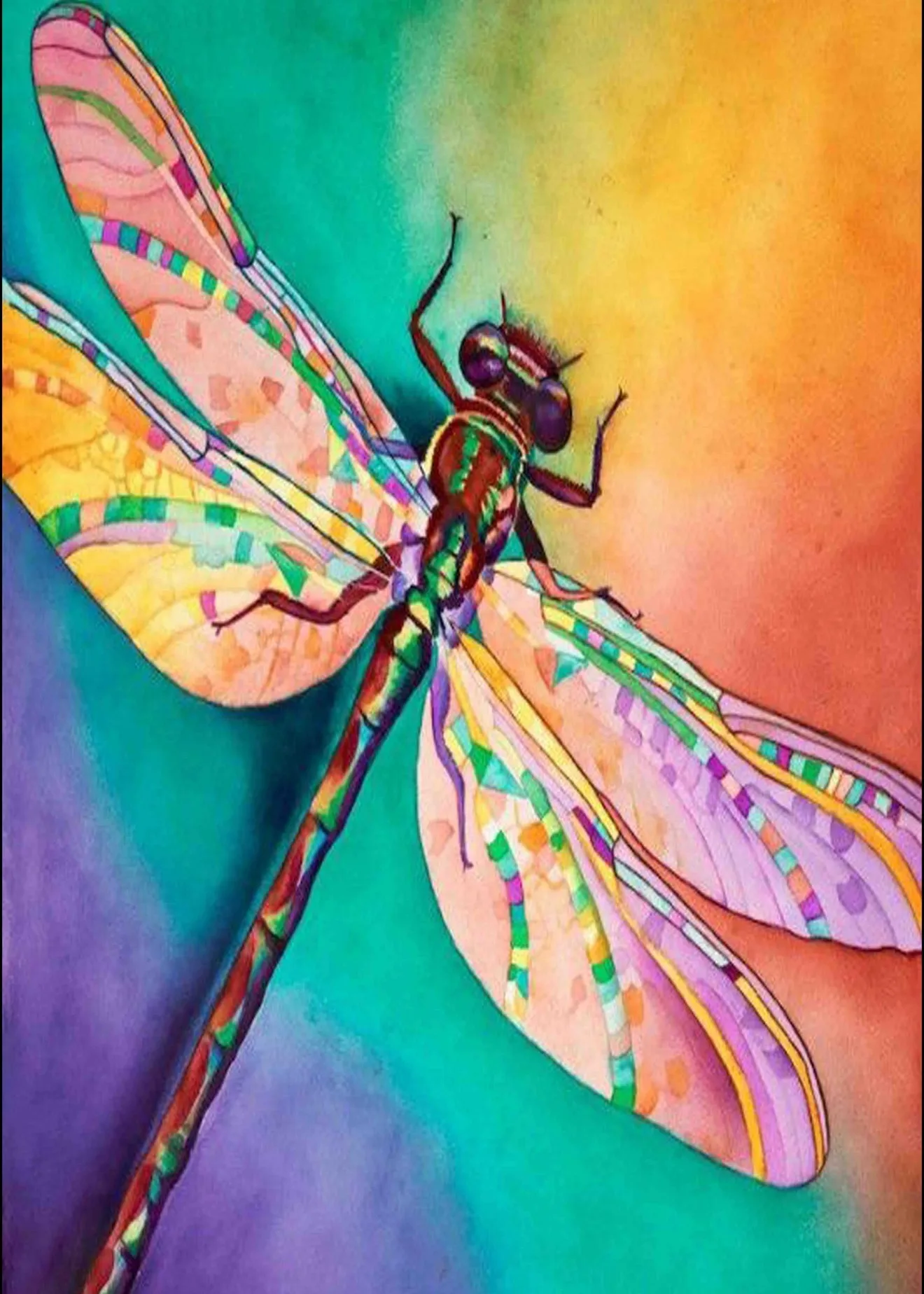 

JMINE Div 5D Colorful Dragonfly Full Diamond Painting cross stitch kits art High Quality Animal 3D paint by diamonds