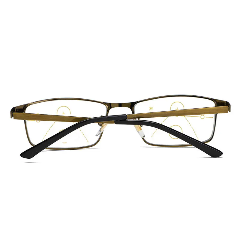 Винтажные мужские бронзовые квадратные прогрессивные Мультифокальные очки для