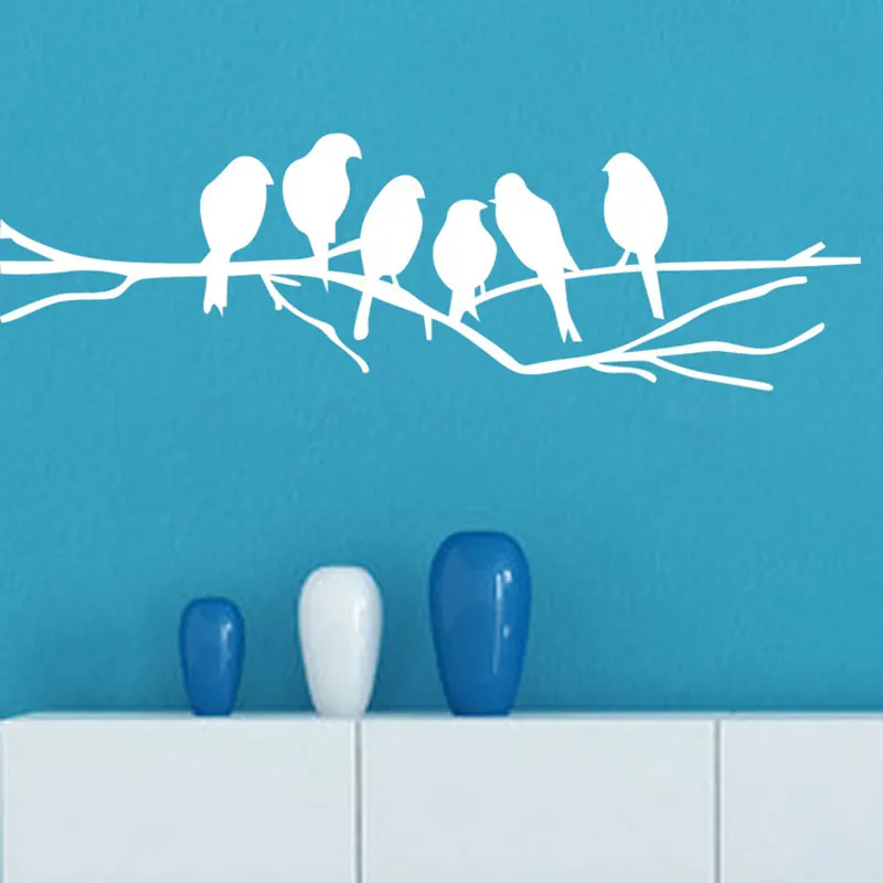 Новые черные птицы на ветке дерева стикер стену для гостиной наклейки