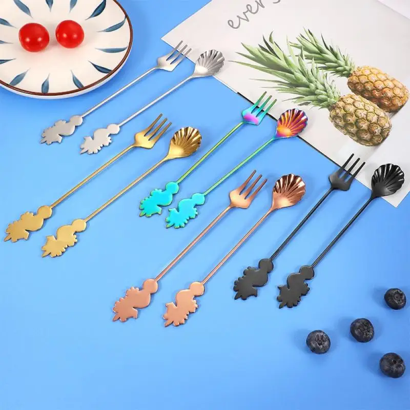 6 шт./набор ложка-вилка из нержавеющей стали | Дом и сад