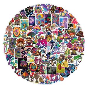 1050100pcs colorful psychedelic mushroom rainbow stickers aesthetic car skateboard motorcycle laptop cool decal sticker toy free global shipping