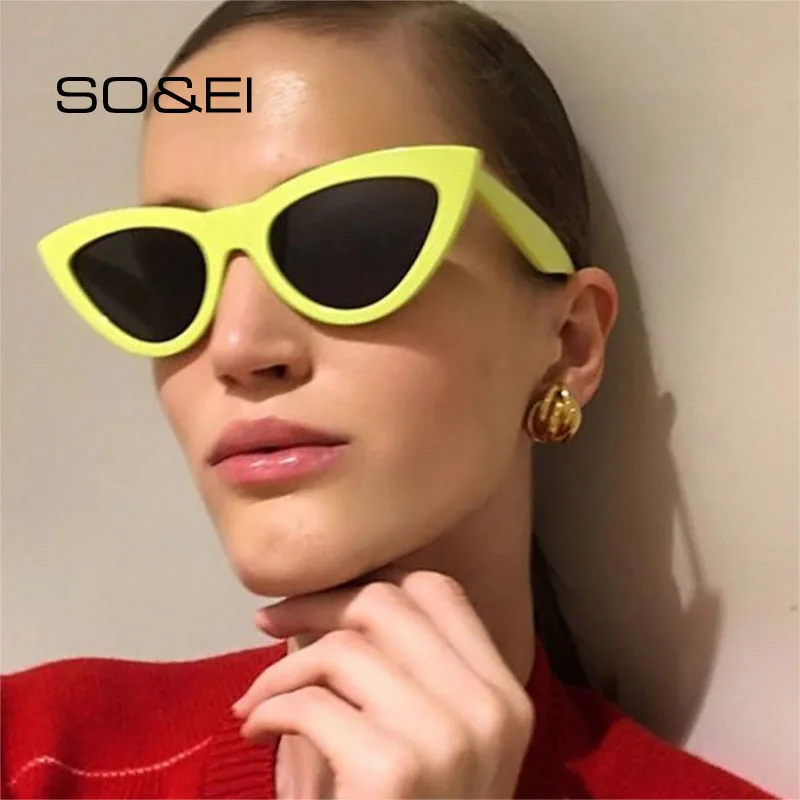 SO &amp EI Модные женские солнцезащитные очки с кошачьими глазами красные синие